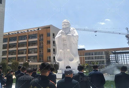 汉白玉浮雕-实例-5米汉白玉孔子雕像