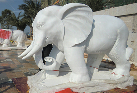 汉白玉浮雕产品-汉白玉大象3