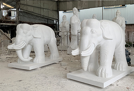 汉白玉浮雕产品-汉白玉大象8